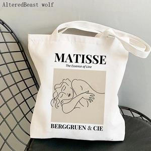 Aidegou20 Vrouwen Shopper tas Henri Matisse The Essence of Line Bag Harajuku Shopping Canvas Shopper Bag meisjes handtas Tote Schouder Lady Bag 24*26cm