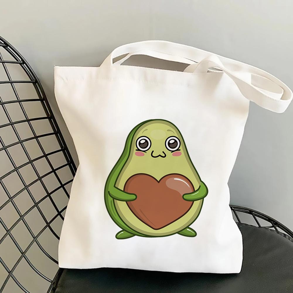 Aidegou31 Cartoon Avocado Vrouwen Boodschappentas Nieuw Kawaii Patroon Reis Vrouwelijke Schoudertas Grote College Tote Bag Vrouwelijke Shopper Handtas 24*26cm