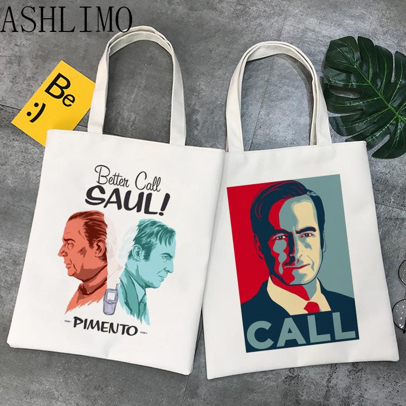 Aidegou17 Vrouwen Shopper Bag Better Call Saul TV Show Shopping Bag Tote Bag Schoudertas Canvas Tassen Grote Capaciteit Koreaanse College Handtas 24*26cm