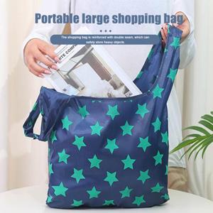Hercules 6 stuks boodschappentassen met handvatten, herbruikbare, opvouwbare, wasbare, stevige polyester stoffen boodschappentas, geschikt voor op reis 6pcs