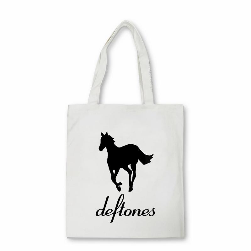 Aidegou27 Deftones Band Logo Shopper tas heren Schoudertas Eco Handtas Tote tas Mode Deftones print canvas tas Bolsas 24*26cm