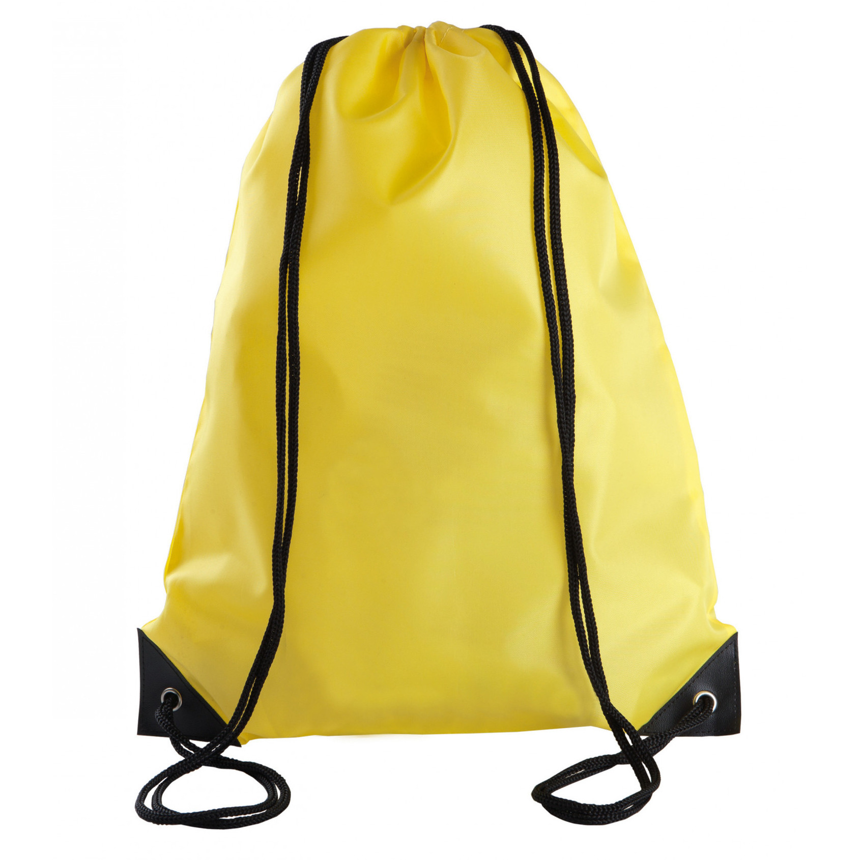 Merkloos 4x stuks sport gymtas/draagtas geel met rijgkoord x cm van polyester -