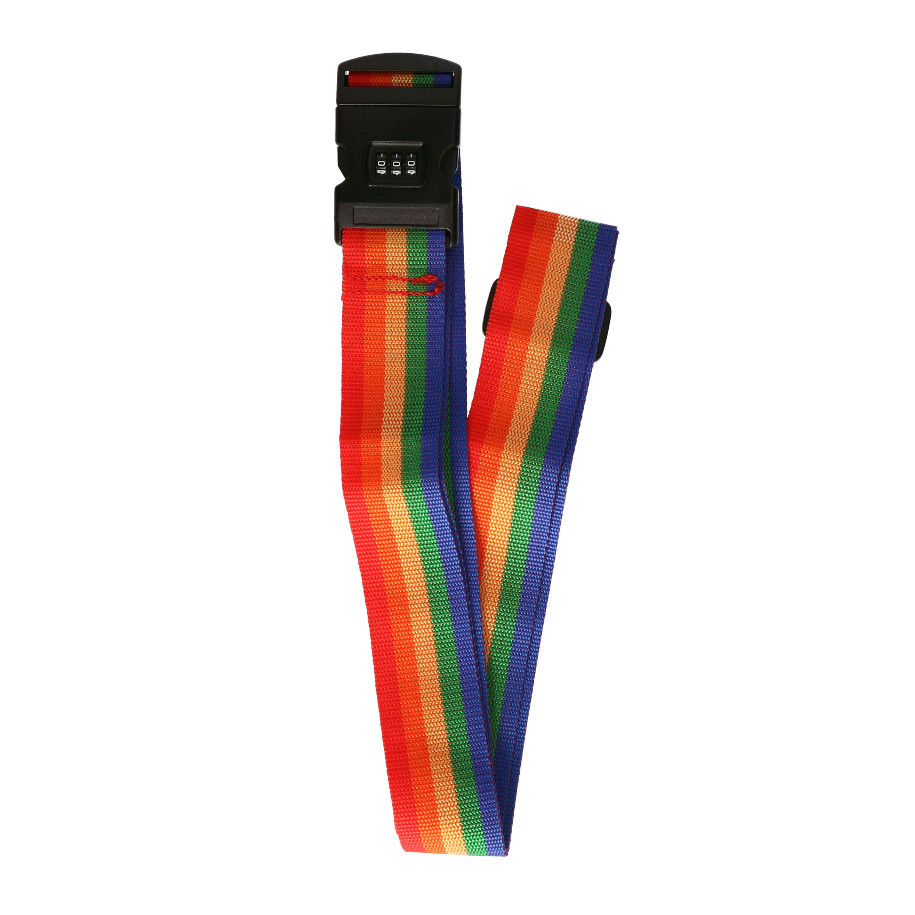 Bellatio Design Bagageriem - regenboog - kofferriem met cijferslot - 200 x 6 cm - verstelbaar -