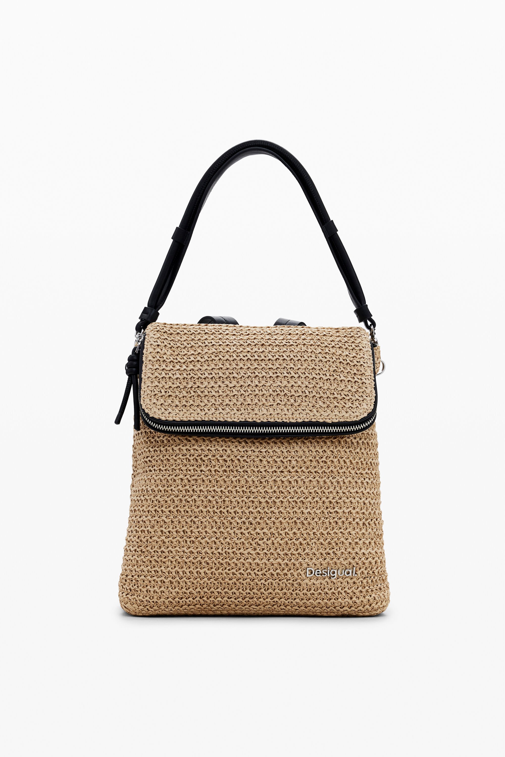 Desigual Kleine raffia rugzak - WHITE