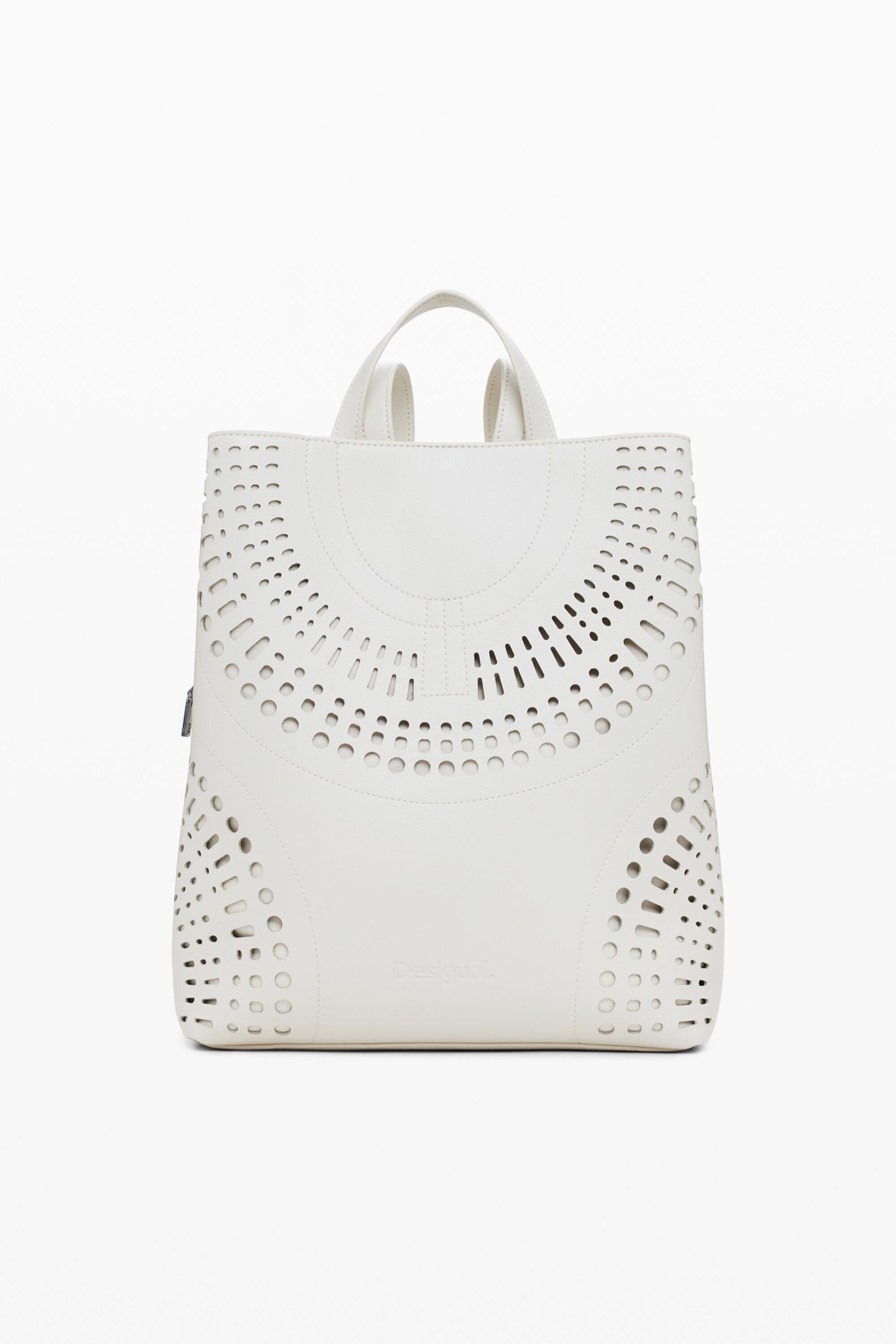Desigual Middelgrote rugzak met uitsnijdingen - WHITE