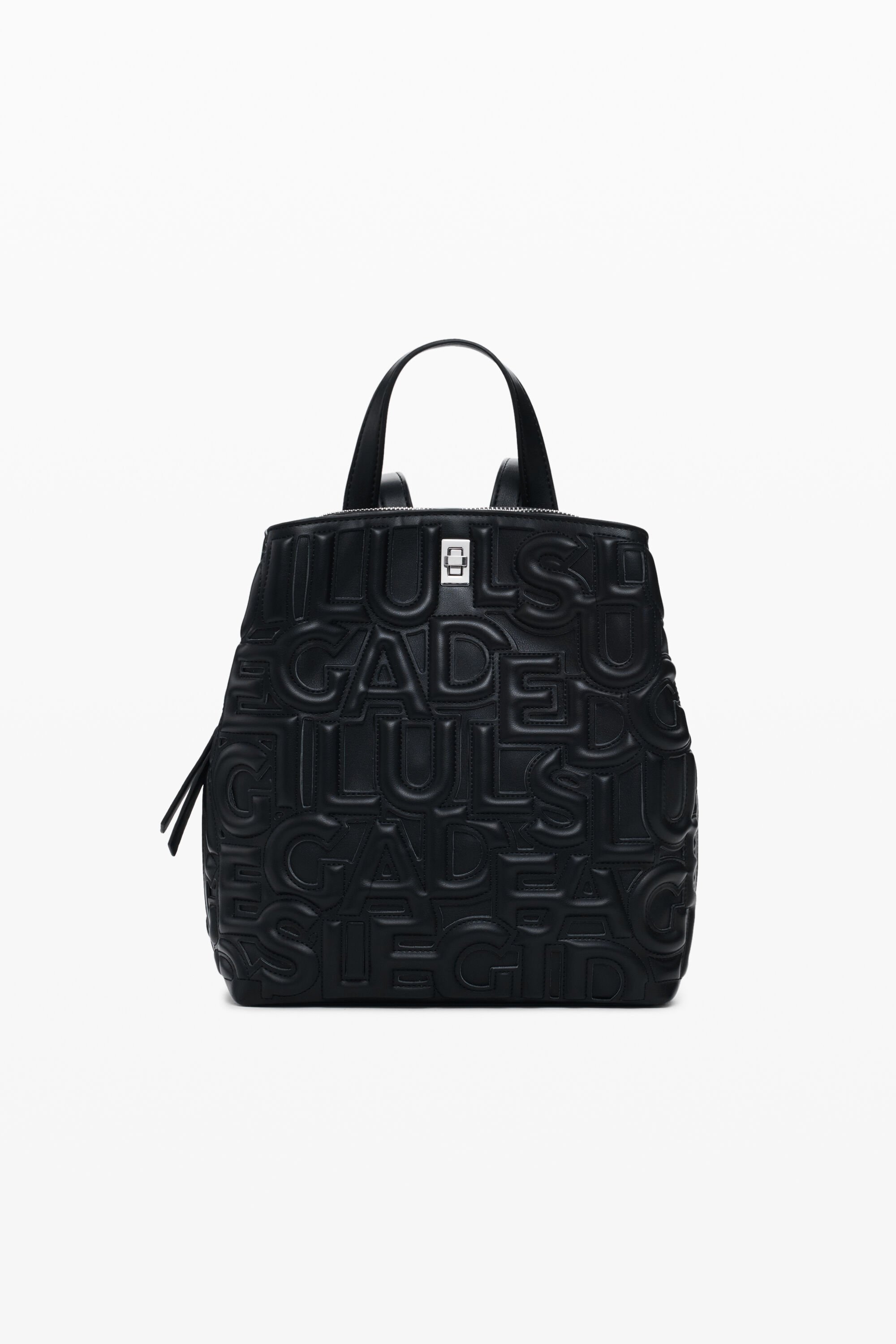 Desigual Middelgrote rugzak met uitgesneden letters - BLACK