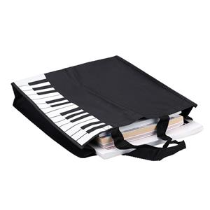 Musica Pianotoetsen Muziek Handtas Tote Boodschappentas Cadeau zwart/wit