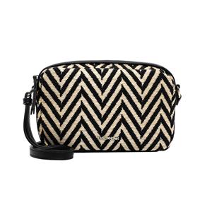 EMILY & NOAH Raffia crossbody tas black/taupe