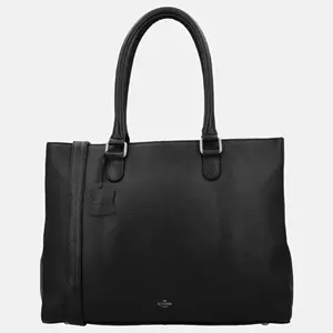 Charm London Washington handtas met laptopvak 15 inch zwart