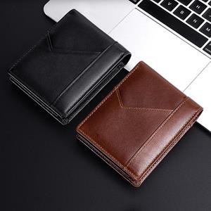 Niubest Mode Zakelijke Heren Portefeuilles Slanke Creditcardhouder RFID Olie Wax Echt Leer Koeienhuid Portefeuilles Heren Accessoires 11*2*8.5cm zwart