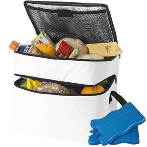 Shoppartners Grote witte koeltas met 6x koelelementen set -