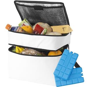 Shoppartners Grote witte koeltas met 6x koelelementen set -