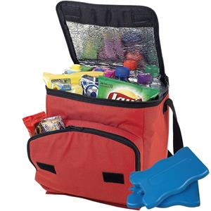 Shoppartners Grote rode koeltas met 8x koelelementen set -