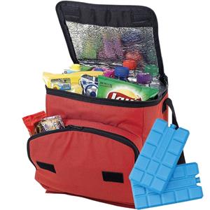 Shoppartners Grote rode koeltas met 8x koelelementen set -
