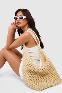 Boohoo Slobberige Strandtas, Natural