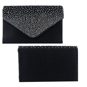 Free birds Dames Grote Avond Satijnen Dames Clutch Bag Party Envelop Tas zwart