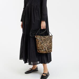 LA REDOUTE COLLECTIONS Leren handtas met luipaardmotief