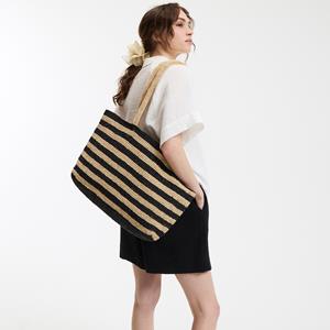 LA REDOUTE COLLECTIONS Tweekleurige raffia draagtas