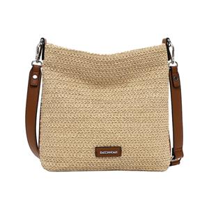 EMILY & NOAH Elda crossbody tas raffia sand