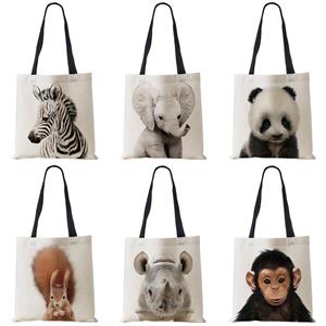 VIA ROMA Leuke Dierenserie Panda Koala Olifant Print Dames Handtas Casual Tote Schoudertas Grote Capaciteit