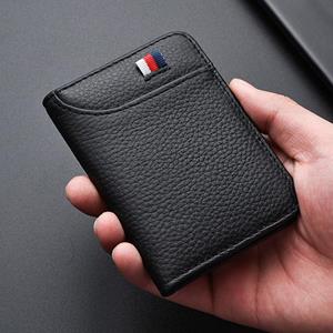 Niubest Multifunctionele lederen creditcard portemonnee Herenmode Zachte dunne ID-kaarthouder Portemonnee Slanke kleine visitekaartjeshouder koffie