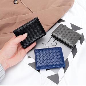 Niubest Portemonnee van zacht schapenvacht, ultradunne vouw, unisex portemonnee, creditcard-ID, VIP-bank, slanke tas, eenvoudige visitekaartjeshouders roze