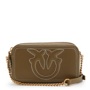 Pinko Crossbody tas  Carrie bruin - runderleer