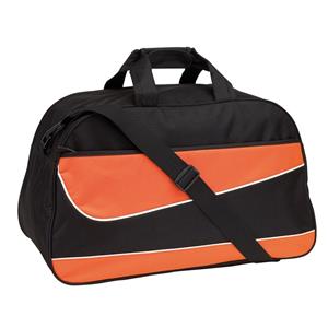 Merkloos Sporttas/weekendtas - oranje/zwart - 55 x 32 x 28 cm - 50 liter - Fitness/vrije tijd tassen -
