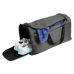 Merkloos Reistas/sporttas/weekendtas donkergrijs met schoenenvak 54 x 31 x 26 cm -