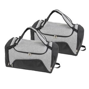 Merkloos Set van 2x stuks grijs/zwarte sporttassen/weekendtassen rugtassen 55 cm -