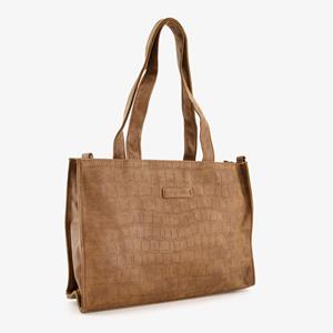 Renato Lucci dames shopper tas croco camel
