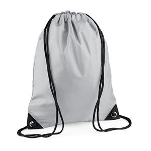 Bagbase 2x stuks sport gymtas lichtgrijs met rijgkoord 45 x cm -