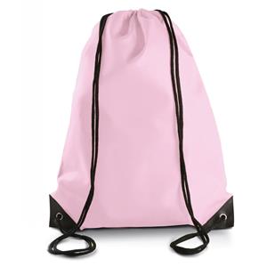 Merkloos 4x stuks sport gymtas/draagtas lichtroze met rijgkoord x cm van polyester -