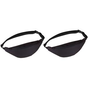 Merkloos 2x Heuptasjes/buideltasjes/fanny pack zwart 35 cm -