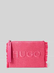 HUGO Clutch met logostitching en franjes, model 'Becky'