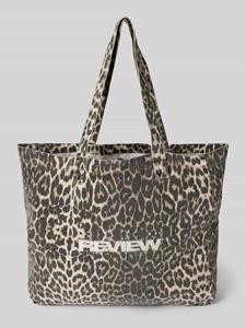 Review Shopper met logoprint en lange hengsels