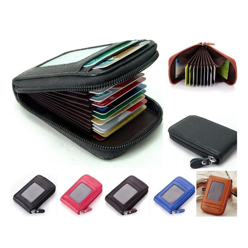 Lius fashion Mode Heren Dames Mini Leren Portemonnee ID Creditcards Houder Portemonnee koffie