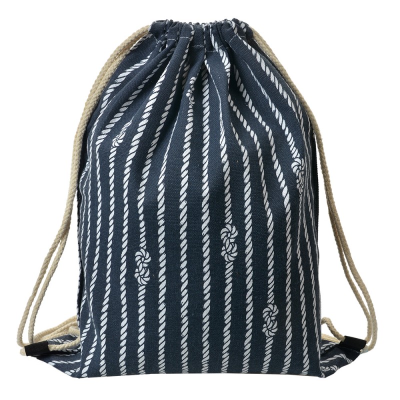 Clayre & Eef Rugzak Blauw/wit 34x1x43cm