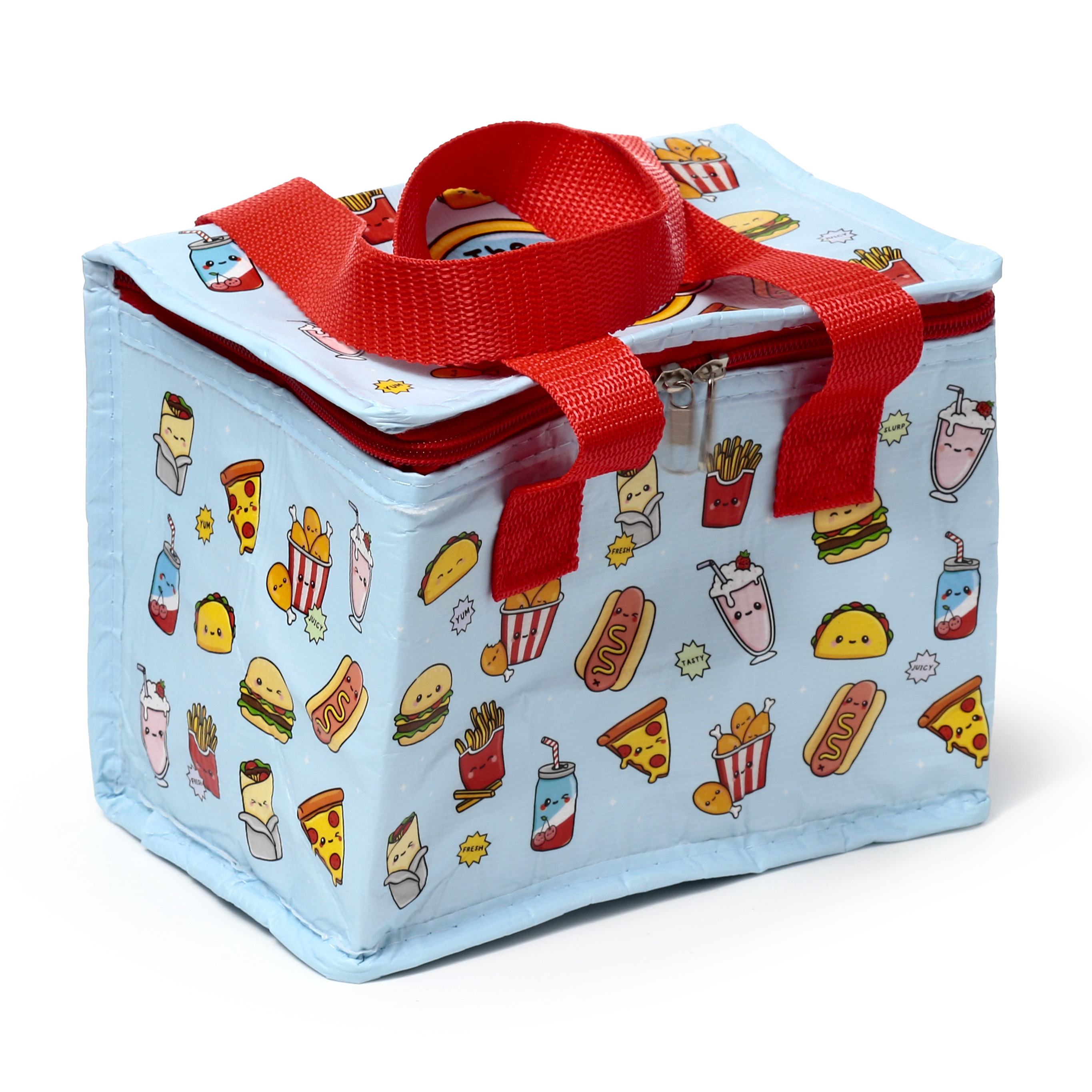 Puckator Kleine lunch koeltas - Food Kingdom print - 20 x 15 x 14 cm - 4,7 liter -