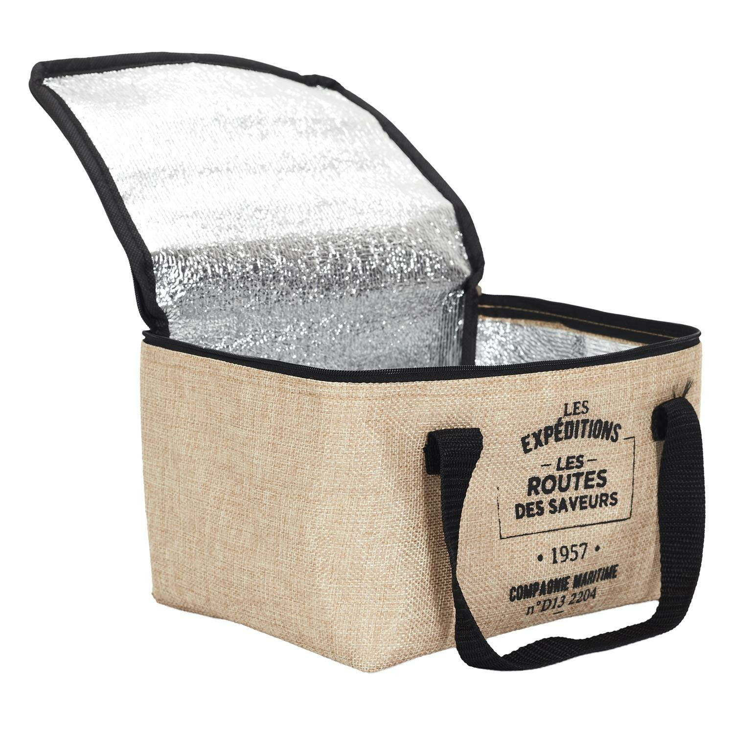 Cook Concept Kleine koeltas Jute - voor lunchpakket of 6 blikjes - sixpack - 3,2 liter - 24 x 16 x 18 cm -