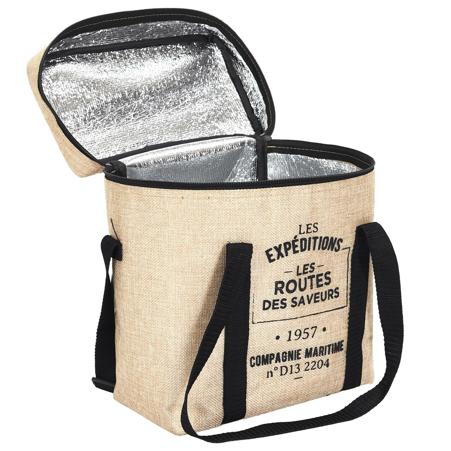 Cook Concept Koeltas Jute - voor lunchpakket of drankjes - 10 liter - 25 x 14 x 30 cm - Draagband -