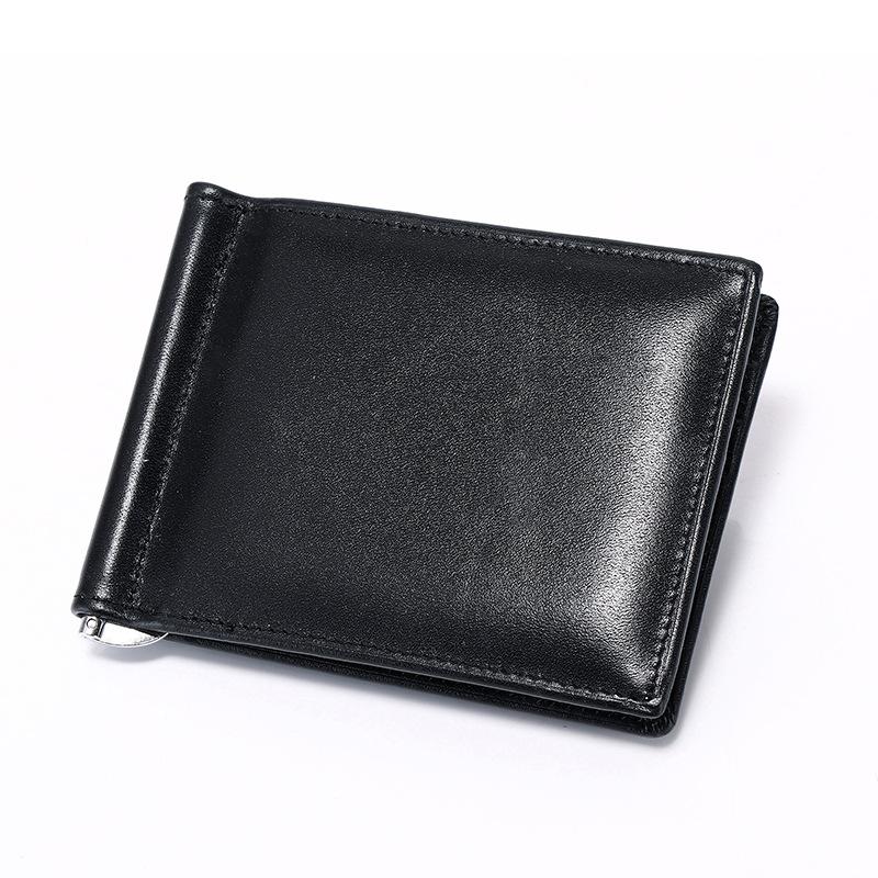 Rose Bag Echte leren herenportemonnee met geldclip en muntvakje, portemonnee met geldclip, leren herengeldclipportemonnee zwart