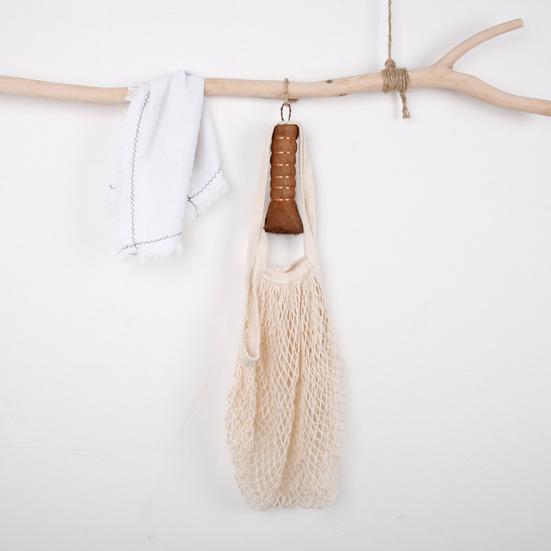 Worry free storage Ademende Mesh-producttas met handvat Katoenen boodschappentas Mesh-tas voor slaapzaal rood