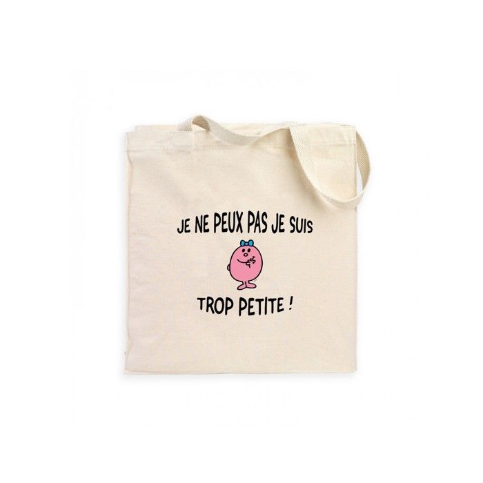 MANI TEXTILE Totebag - Monsieur Madame - Je Peux Pas Je Suis Trop Petite - Beige - Coton - Taille Unique