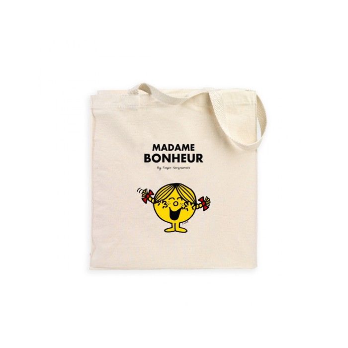 MANI TEXTILE Totebag - Monsieur Madame - Madame bonheur - Beige - Coton - Adulte Femme