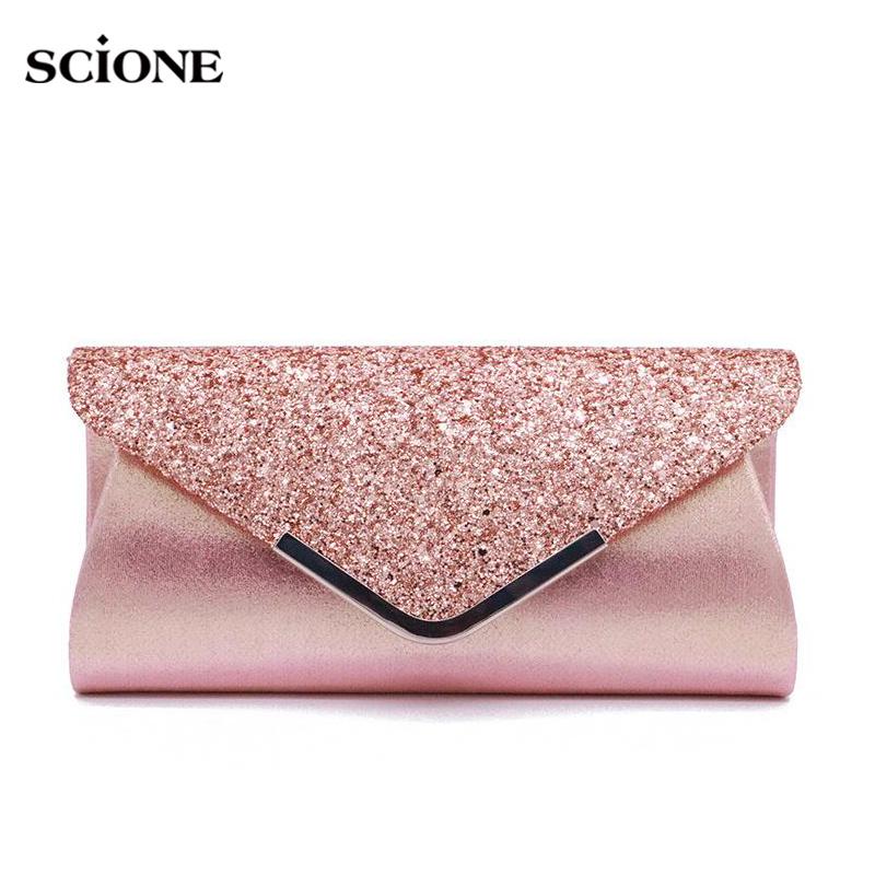 SCIONE Fashion Dinner Bag Pu Sequin Handtassen Hand Catching Bag Clutch Bag Cosmetische tas Bankettas zilver