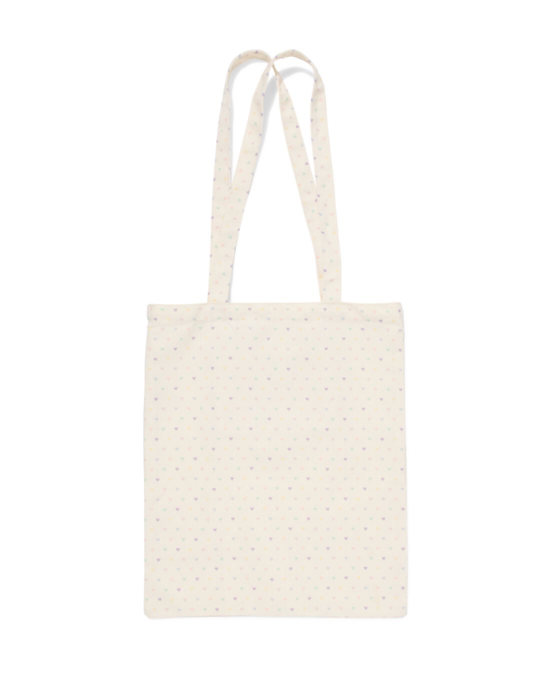 HEMA Canvas Tas 42x36cm Hartjes Beige