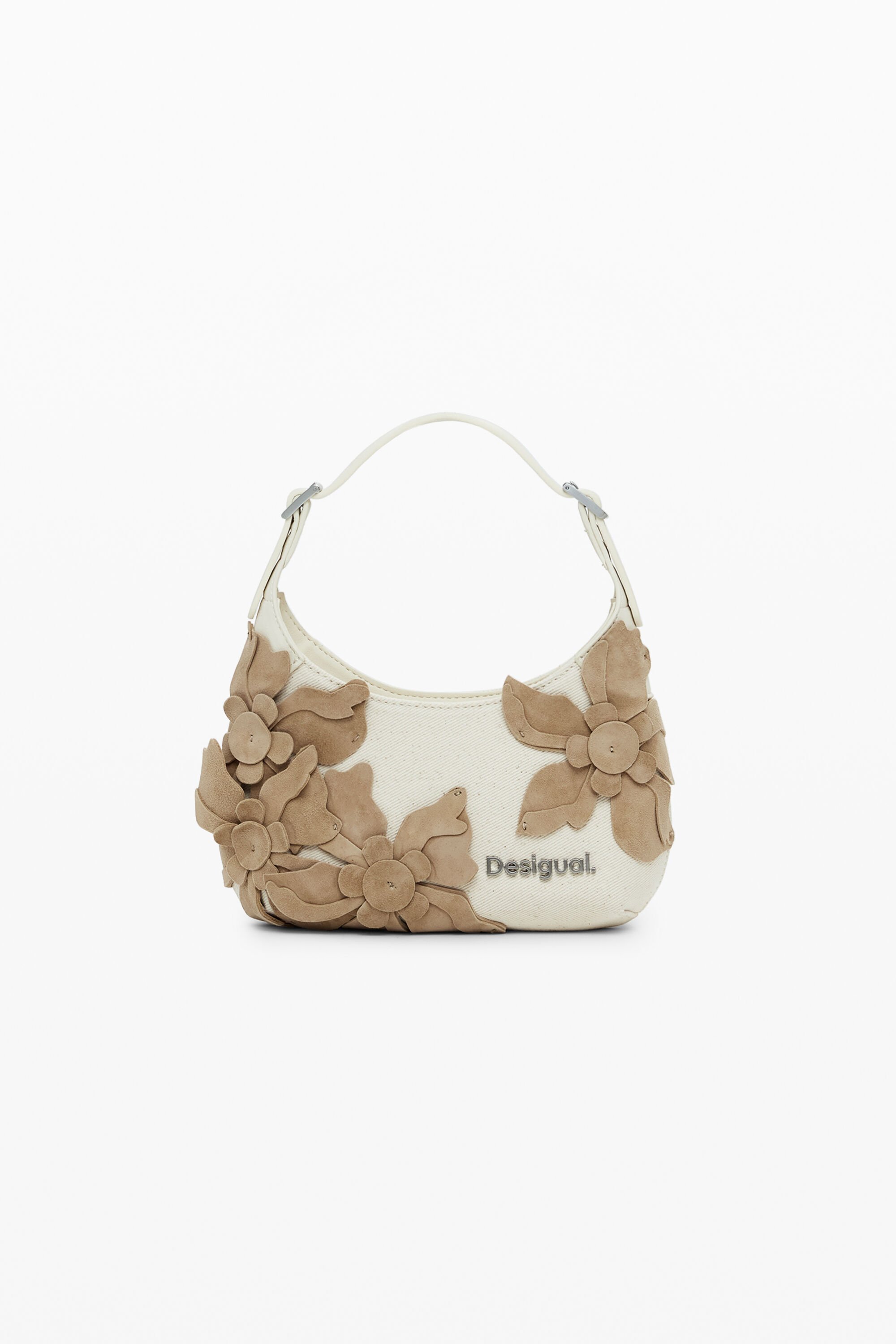 Desigual Kleine tas met bloemenapplicaties - WHITE
