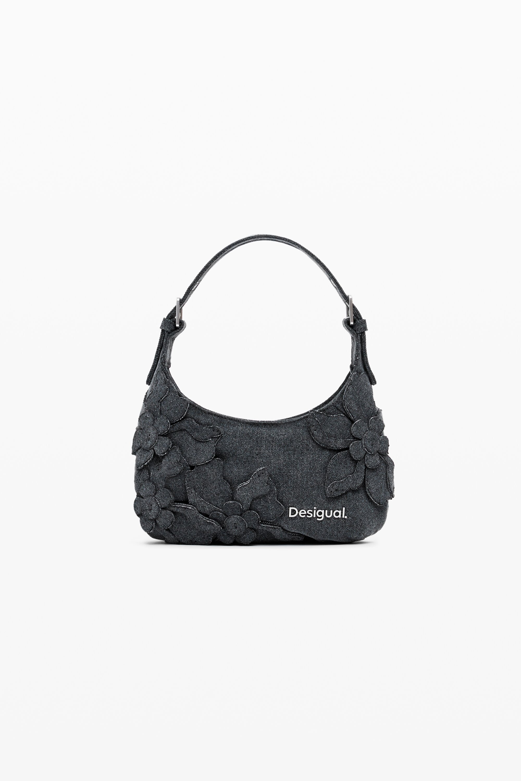 Desigual Kleine tas met bloemenapplicaties - BLACK
