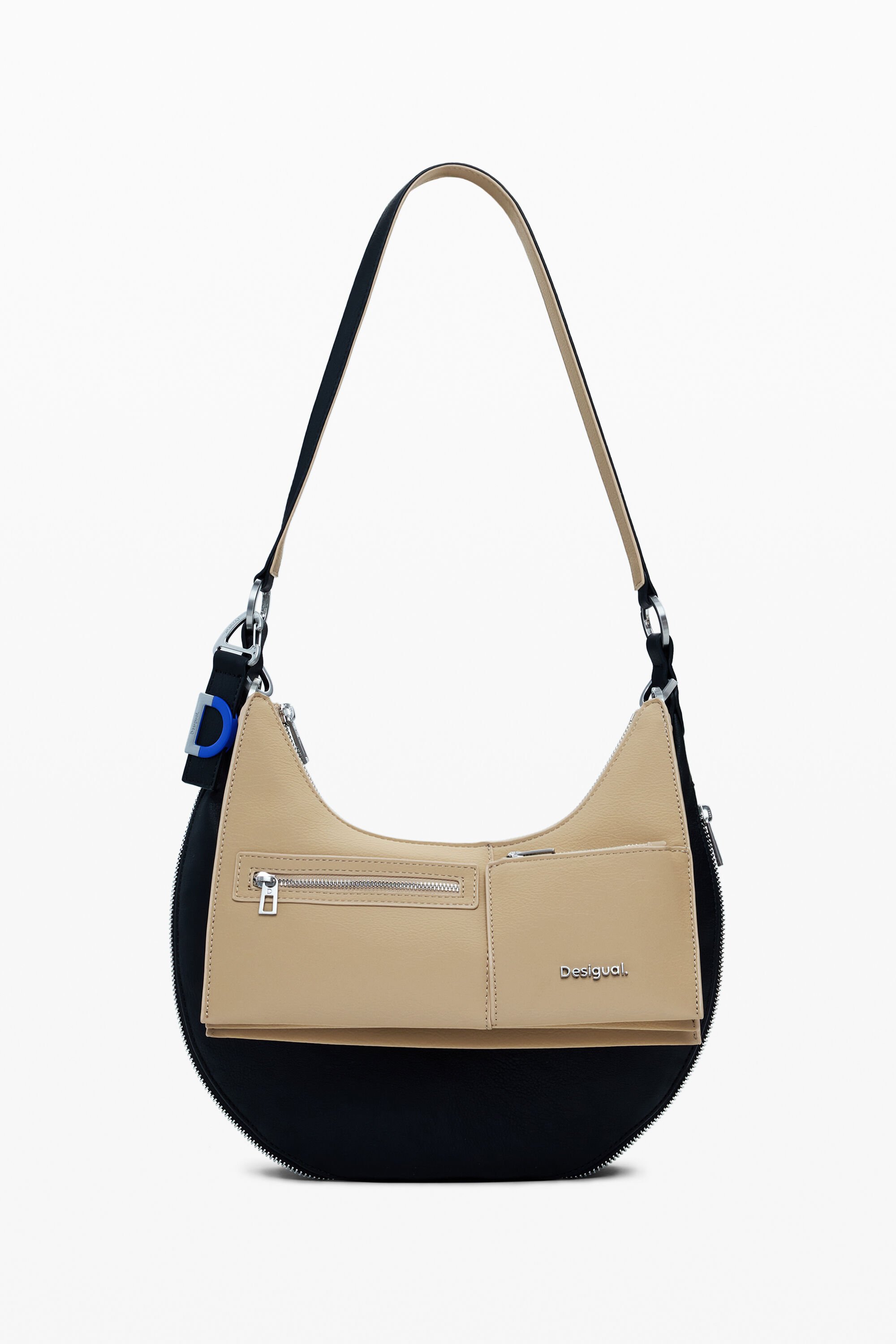 Desigual Middelgrote tweekleurige afneembare tas - BLACK